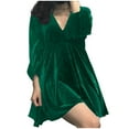 thumbnail image 1 of Kmdttou Summer Dresses for Women V Neck Fashion Plus Size Ruffle Long Sleeve Casual Shift Dress,Chic Day Dresses for Ladies Summer Wear, 1 of 6