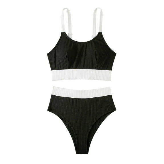 Kmdttou Summer Women's Swimwear Clearance! Up to 50% off! Swim Suits for Women 2025 Sexy Solid Color Swimwear Two-piece Slim Swimsuit Bikini Straped Swimsuits on Clearance!