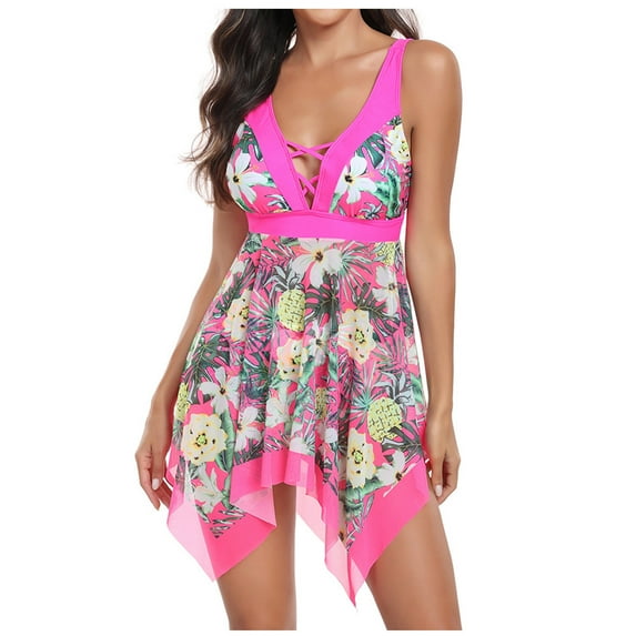 Kmdttou Summer Women's Swimwear Clearance! Clearance Under 10$! Swimwear for Women Sports Oversized Mesh Skirt Bikini Swimsuit on Clearance!