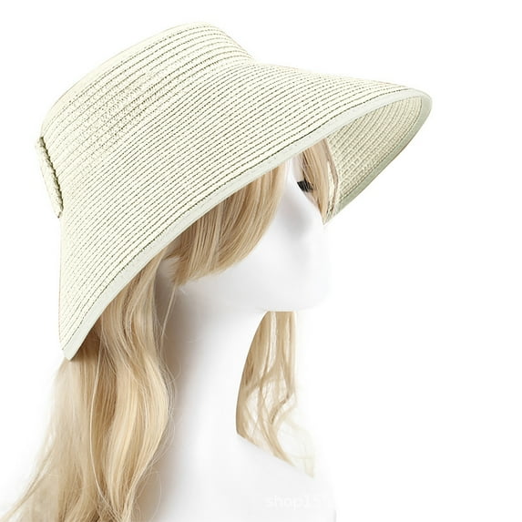 Kmdttou Sun Hat for Women Headless Beach Hat Sunshade Empty Top Hat Grass Hat Sun Hat for Women Summer Sunscreen Folding Big Sun Hat ,Foldable Travel Visor Hat