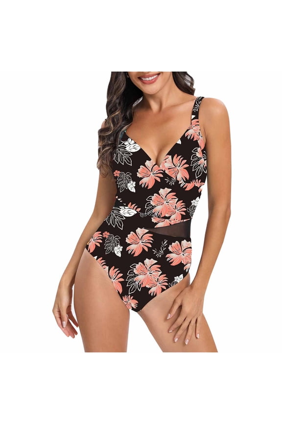 Swimwear for Women Fashion Versatile Swimsuit Large Classic Retro Printed Swimsuit on Clearance!