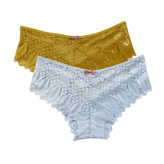 Kmdttou Underwear Women Pack Sexy Lace High Cut Panties Comfort Bikini Panty Stretch Underpants Breathable Ladies Briefs (Available in Plus Size) Blue-XL