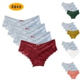 thumbnail image 1 of Kmdttou Underwear Women Pack Sexy Lace High Cut Panties Comfort Bikini Panty Stretch Underpants Breathable Ladies Briefs (Available in Plus Size) Wine-2XL, 1 of 8