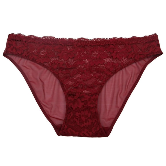 Kmdttou Underwear Women Pack Sexy Lace High Cut Panties Comfort Bikini Panty Stretch Underpants Breathable Ladies Briefs (Available in Plus Size) Wine-M