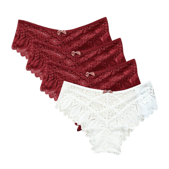 Kmdttou Underwear Women Pack Sexy Lace High Cut Panties Comfort Bikini Panty Stretch Underpants Breathable Ladies Briefs (Regular & Plus Size) White-5XL