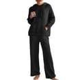 thumbnail image 1 of Kmdttou Up to 30% off! Women' Fall And Winter Casual Solid Color Fashionable With Pockets Hooded Top And Pants Home Set Suit on Clearance!, 1 of 6