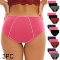 thumbnail image 1 of Kmdttou Up to 30% off!Women's 3PC Menstrual Leak Proof Menstrual Panties Cotton Physiological Underpants (Available in Plus Size), 1 of 9