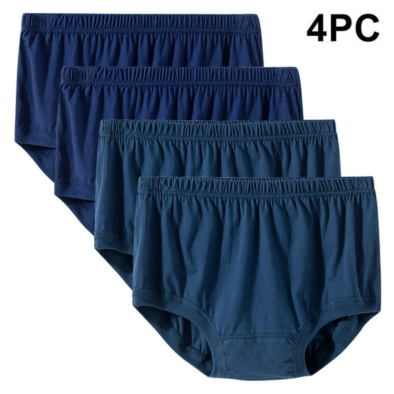 Kmdttou Up to 30% off!Women's 4PC Ladies And Man Comfortable Solid Color Large Size Abdominal Panties Hight Waiste Underpants (Regular & Plus Size)