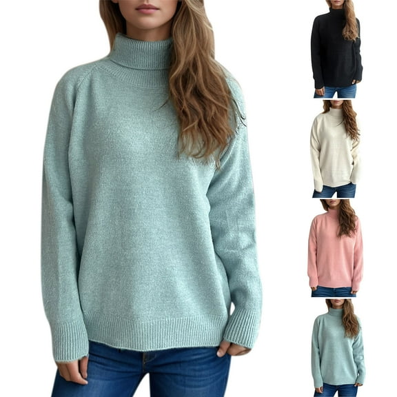 Kmdttou Up to 30% off! Women's Loose Knit Sweater Long Sleeve Top/Shirt on Clearance!