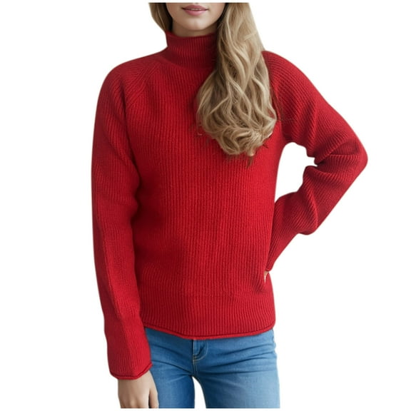 Kmdttou Up to 40% off! Women's Loose Knit Sweater Long Sleeve Top/Shirt on Clearance!