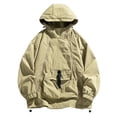 thumbnail image 1 of Kmdttou Waterproof Rain Jacket Men Lightweight Mountains Sport Jacket for Men Hooded Windbreaker Raincoat Khaki XL, 1 of 5