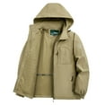 thumbnail image 1 of Kmdttou Waterproof Rain Jacket Men Lightweight Outdoor Raincoat Hooded for Hiking skiing Solid Color Outdoor Climb Sport Run Pocket Zipper Long Sleeved Hooded Khaki M, 1 of 6