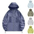 thumbnail image 1 of Kmdttou Waterproof Rain Jacket Women Warm Winter Snow Coat Mountain Windbreaker Hooded Raincoat Jacket Blue 2XL, 1 of 7