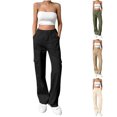 thumbnail image 1 of Kmdttou Wide Leg Cargo Pants Trendy And Casual Multi Pocket Loose Wide Leg Work Pants Long Pants, 1 of 5