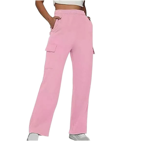 Kmdttou Wide Leg Cargo Pants Winter Overalls Fashion Comfortable Casual Multi-pocket Sports Pants New High-waisted Straight Leg Wide Loose Pants