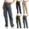 thumbnail image 1 of Kmdttou Wide-leg Pants Loose And Casual Multi Pocket Straight Leg High Waisted Work Pants Long Pants, 1 of 6