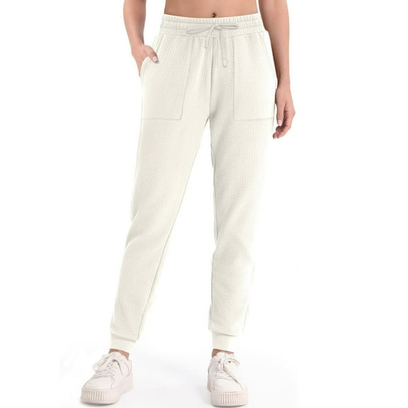 Kmdttou Wide-leg Pants Solid Color Overalls Casual High-Waisted Drawstring Pocket SweatPants