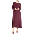 thumbnail image 1 of Kmdttou Women Casual Long Sleeve Dress Summer Dresses 2025 Solid Color Relaxed Fit for Round Neck Solid Color Pocket Dress,Women's Long Dresses Flowy Maxi for Beach, 1 of 2