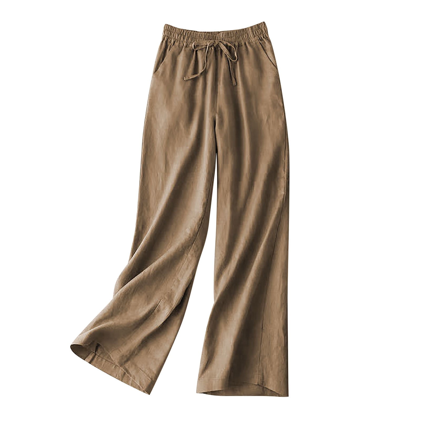 Women Loose Wide Leg Linen Long Pants K7051