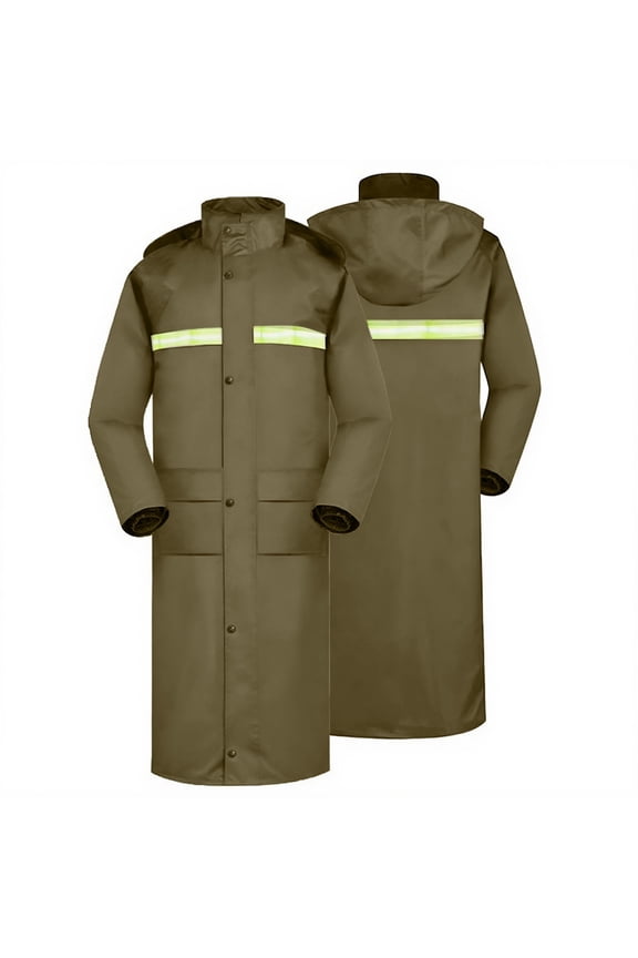 Women And Men's 2PC Outdoor Long Sleeved Hooded Raincoat for Adults Waterproof Lightweight Rain Coat for Men Women Reusable Rain Jacket for Emergency Outdoor Army Green XL