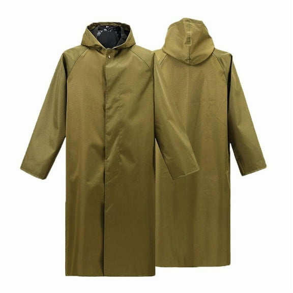 Kmdttou Women And Men's 2PC Outdoor Long Sleeved Hooded Raincoat Reusable Rain Jacket for Emergency Outdoor Hooded Rain for Adults Waterproof Lightweight Rain Coat for Men Women Army Green 3XL