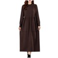 thumbnail image 1 of Kmdttou Women Solid Color Knitted Sweater Long Over Knee Pocket With Bottom Skirt Dress,Women's Long Dresses Flowy Maxi for Beach, 1 of 6