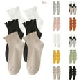 thumbnail image 1 of Kmdttou Women Thin Cotton Socks 3 Pairs Of Short Solid Colored Socks With Wooden Ear Edges Socks Winter-Gifts for Women/Men-Warm Thick Soft, 1 of 4