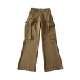 thumbnail image 1 of Kmdttou Women Wide Leg Low-rise Baggy Three-dimensional Cargo Pants With Large Pockets, 1 of 4