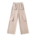 thumbnail image 1 of Kmdttou Women Wide Leg Low-rise Multi-pocket Patchwork Casual Straight Leg Wide-leg Cargo Pants, 1 of 5