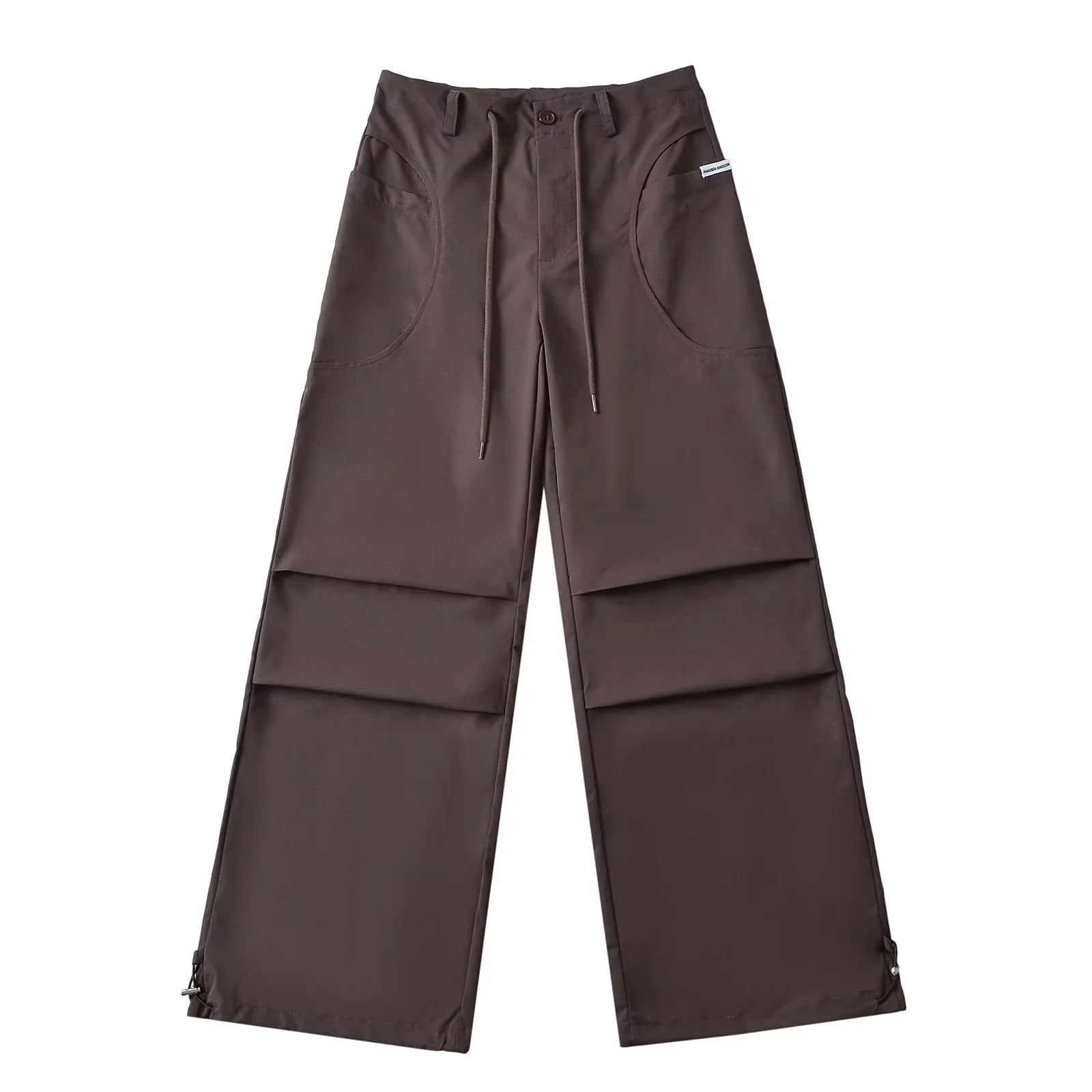 Drawstring solid cargo pocket wide leg pant main image 1