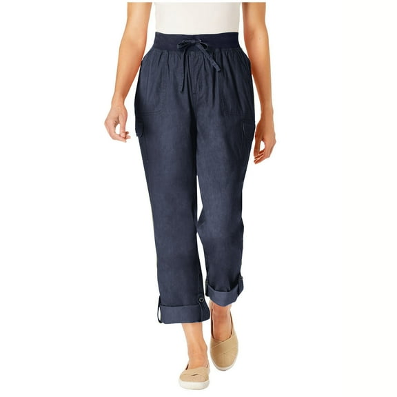 Kmdttou Women Wide Leg Pants With Pockets Loose Casual Pants Dressy Lightweight Baggy Cargo Pants For Hiking