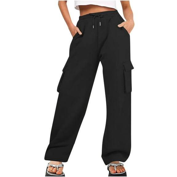 Kmdttou Women Wide Leg Yoga Leggings For High Waisted Yoga Casual Pants Workout Leggings Cargo With 4 Pockets Yoga Pants S-3XL