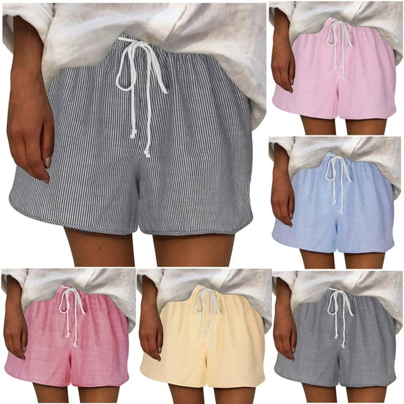 Kmdttou Women's Compression Shorts Summer High Waisted Shorts Summer Straight Wide Leg Short Stretchy Office Work Sport Shorts on Clearance,Dark Gray L