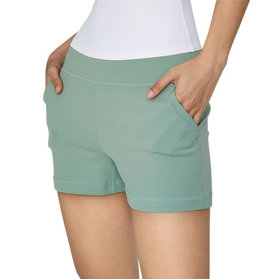 Kmdttou Women's Compression Shorts Yoga Shorts Pants Bandage Elastic Waist Casual Short Pants on Clearance,Mint Green M