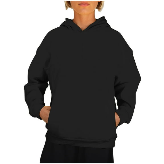 Women's Essentials Hoodie for Fashion Fittness Long Sleeve Pullover Hoodie Fleece Warm Solid Color Tops Sweatshirts