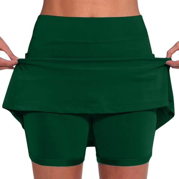 Kmdttou Women's Gym Shorts New Color Mid-waist Skirt Pants Sports Casual Shorts Bottoming Skirt Pants on Clearance,Green M