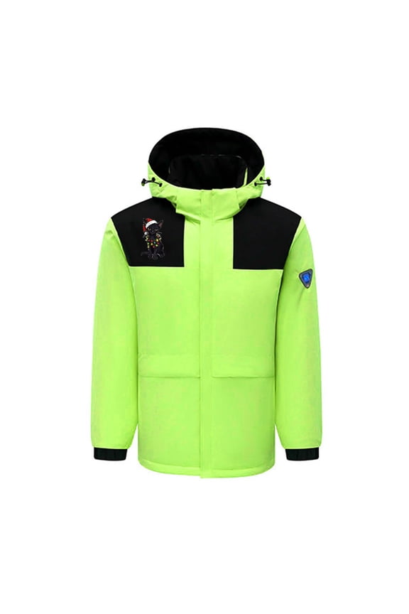 Women's Heated Jacket Waterproof with Hooded Hiking Coat Lightweight Windproof Full Zip Women's Packable Fall Raincoat Windbreaker with Hood Green XL