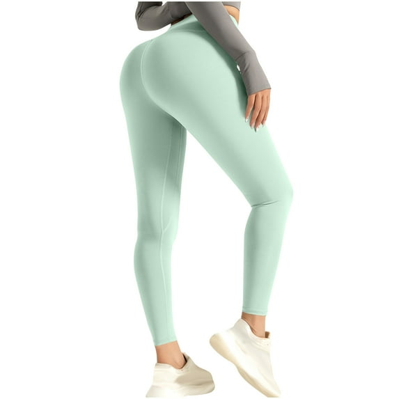 Kmdttou Women's High Waisted Leggings for Women Long Solid Color Hip Lift Fitness High Waist Elastic Exercise Yoga Pants