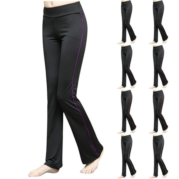 Kmdttou Women's High Waisted Leggings for Women Solid Color Sports Elastic Waistband And Fleece Yoga Pants