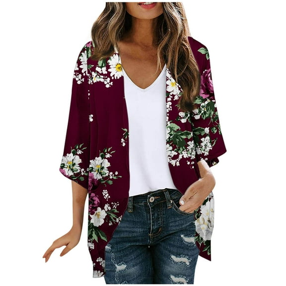 Kmdttou Women's Long Sleeve Open Front Loose Casual Lightweight Cardigan Fall Dresses for Women