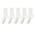 thumbnail image 1 of Kmdttou Women's Mid-calf Solid Color Socks Comfortable Warm Breathable Multicolor Socks Casual Soft Lightweight Quarter Socks, 1 of 3