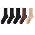 thumbnail image 1 of Kmdttou Women's Mid-calf Solid Color Socks Comfortable Warm Breathable Multicolor Socks Casual Soft Lightweight Quarter Socks, 1 of 3