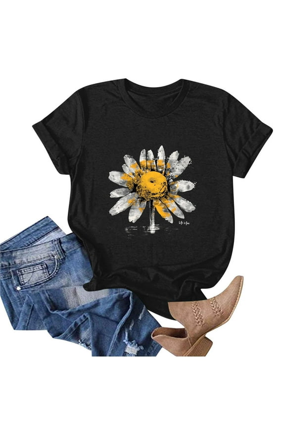 Women's Personalized Custom POD T-Shirts Womens Summer Tops Fashionable Printed Short Sleeved Crewneck T-shirt Top Gift for Women