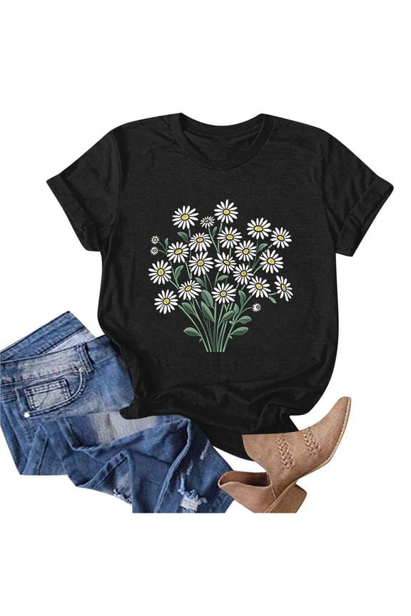 Women's Personalized Custom POD T-Shirts Womens Tops Fashionable Printed Short Sleeved Crewneck T-shirt Top Gift for Women