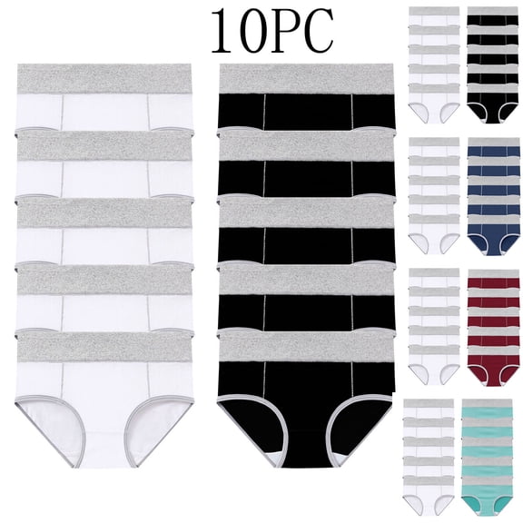Kmdttou Women's Plus Size Underwear 10PC Large Solid Color High Waist Pants With Hip Lifting Underwear (Regular & Plus Size)