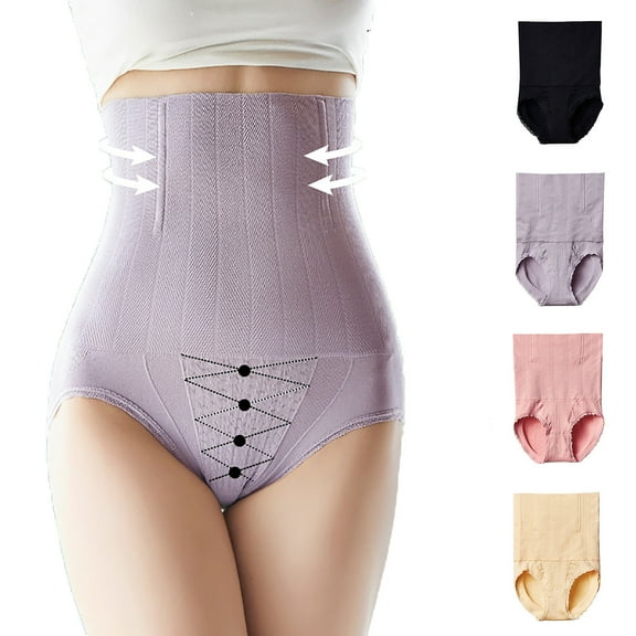 Kmdttou Women's Plus Size Underwear Female High Waist Waist Tight Hip Lifting Underwear Cotton Postpartum Waist Tight Strong Waist Tight Pants (Available in Plus Size)