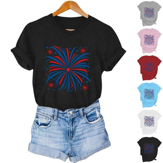 Kmdttou Women's Pure Cotton Custom POD T-Shirts Womens Tops Lover Printed T-shirt Round Neck Short Sleeved Gift for Women