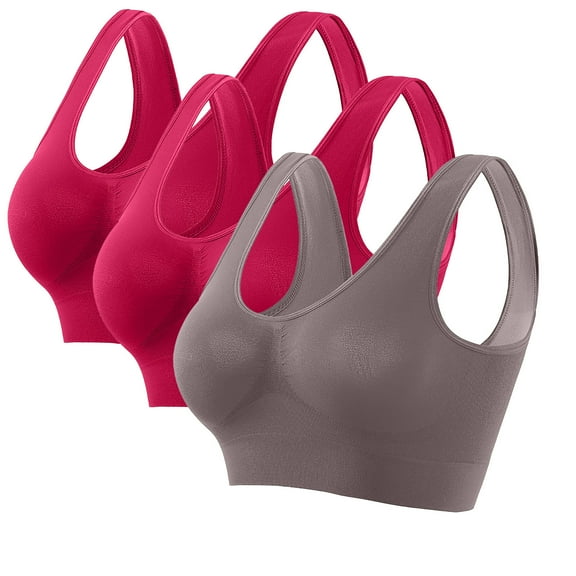 Kmdttou Women's Racerback Sports Fitness Support Seamless Sports Bra Wirefree Yoga Bra With Removable Pads