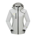 thumbnail image 1 of Kmdttou Women's Rain Jacket Waterproof with Hooded Hiking Coat Lightweight Raincoat Hooded Hiking Jacket Softshell Windbreaker White 2XL, 1 of 2