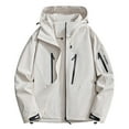 thumbnail image 1 of Kmdttou Women's Rain Jacket Waterproof with Hooded Hiking Coat with Hood Packable Outdoor Hooded Windbreaker Insulated Mountain jackets White M, 1 of 3
